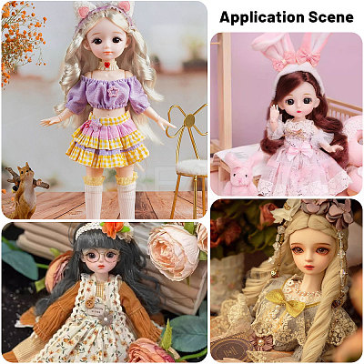 5Pcs 5 Styles  High Temperature Fiber Long Pear Perm Hairstyle Doll Wig Hair DIY-GL0005-63B-1