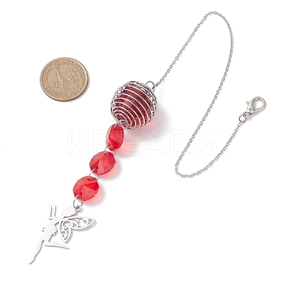 Glass Round & Octagonal Beads Hanging Suncatchers HJEW-JM04617-03-1