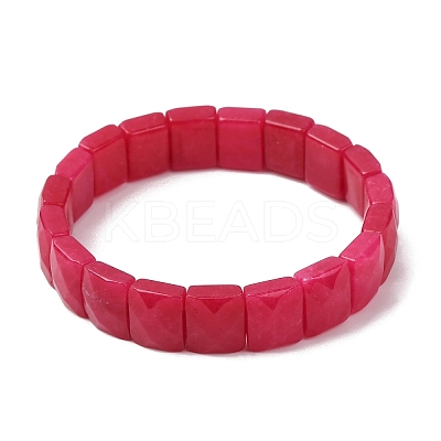 Dyed Natural White Jade Beaded Stretch Bracelets for Unisex G-K303-02P-02-1
