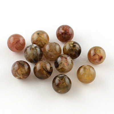 Round Imitation Gemstone Acrylic Beads OACR-R029-14mm-07-1