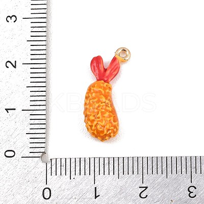 Fried Shrimp Alloy Enamel Pendants ENAM-P264-01E-G-1