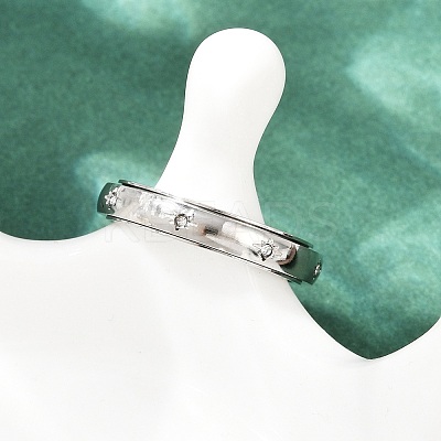 304 Stainless Steel Rhinestone Rotating Finger Rings LS-RJEW-A074-01C-P-1