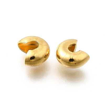 304 Stainless Steel Crimp Beads Covers STAS-P239-34G-06-1