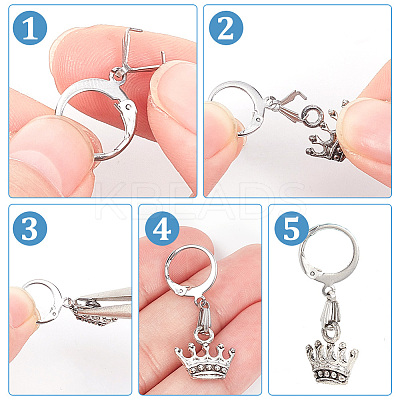 20 Pair 2 Color 304 Stainless Steel Leverback Earring Findings EJEW-AB00047-1