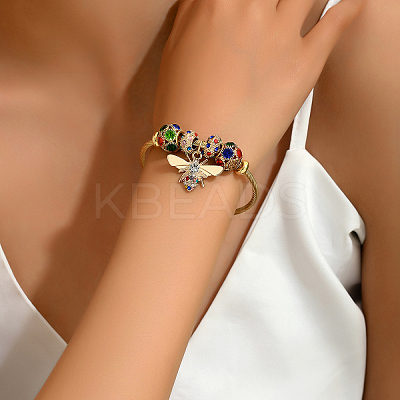 European Style Bees 201 Stainless Steel Charms Bangles LS-DW3223-1