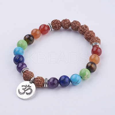 Yoga Chakra Jewelry BJEW-L620-01C-1