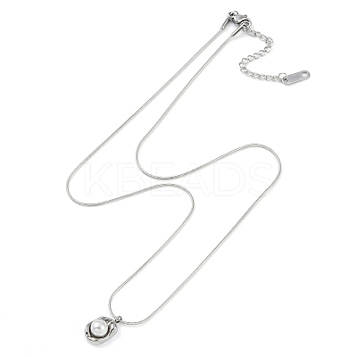 304 Stainless Steel Round Snake Chain Necklaces NJEW-Z044-01P-1