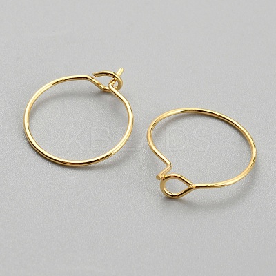 Brass Hoop Earrings Findings KK-WH0045-90A-G-1