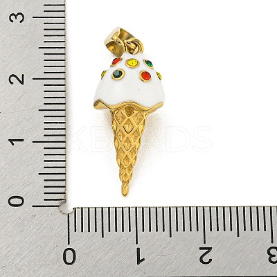 Ion Plating(IP) 304 Stainless Steel Enamel Pendants STAS-R231-05G-1
