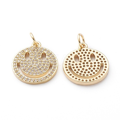Brass Micro Pave Clear Cubic Zirconia Pendants LS-ZIRC-Z014-08G-1