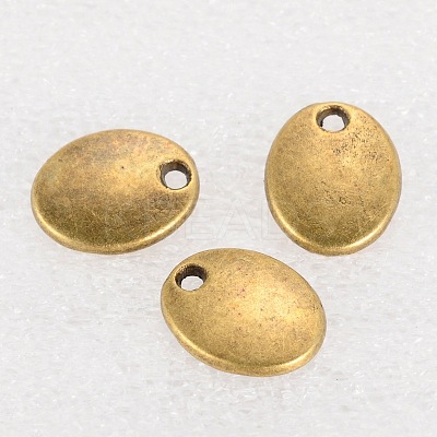 Tibetan Style Alloy Stamping Blank Tag Charms Pendants TIBEP-10X8-AB-FF-1