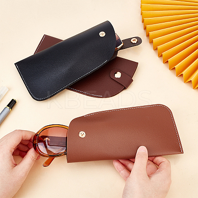3Pcs 3 Colors PU Imitation Leather Slip-in Glasses Bag AJEW-PH0004-62-1