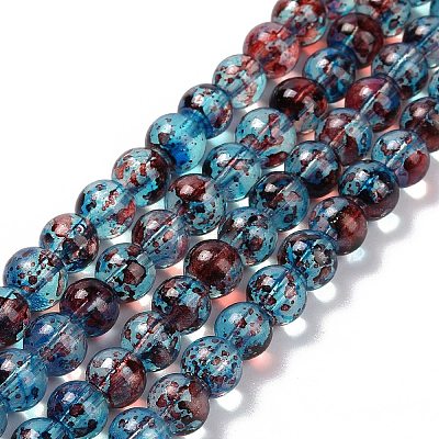Baking Paint Glass Beads Strands X-DGLA-Q023-6mm-DB69-1