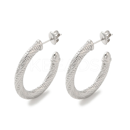 Non-Tarnish 304 Stainless Steel Ring Stud Earrings EJEW-G364-05P-1