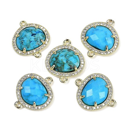 Dyed Natural Howlite Faceted Oval Links G-B126-01G-16-1