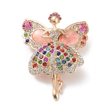 Alloy Pave Rhinestone Brooch JEWB-M035-08KCG-03-1