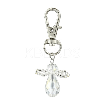 10Pcs Angel Glass Pendant Decorations HJEW-JM02713-S-1