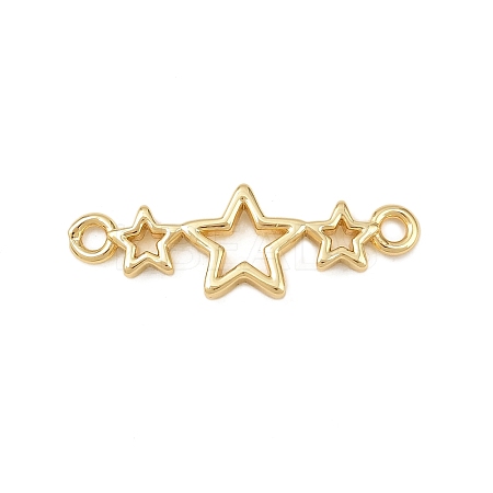 Brass Triple Star Connector Charms KK-Z132-20G-1