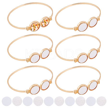 6Pcs Alloy Heat Transfer Charm Blank Cuff Bangle Making FIND-PH0024-44-1