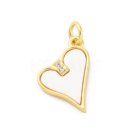 Brass Micro Pave Cubic Zirconia Pendants KK-D325-35G-1