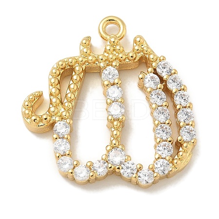 Rack Plating Brass Micro Pave Cubic Zirconia Pendants KK-L224-053G-1