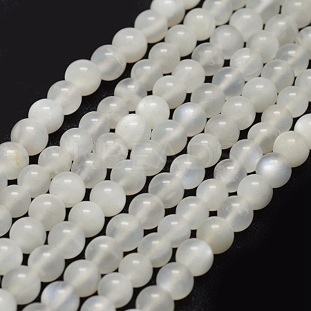 Natural White Moonstone Beads Strands X-G-P335-04-6mm-1