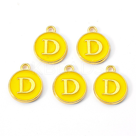 Golden Plated Alloy Enamel Charms ENAM-S118-09D-1