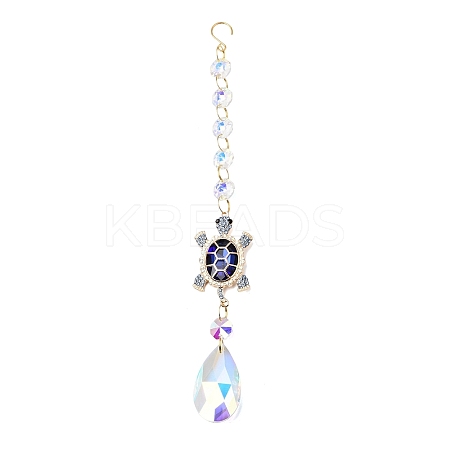 Alloy Rhinestones & Glass Charm Suncatchers HJEW-E013-01G-E-1