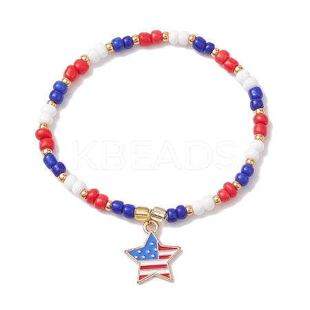 Glass Seed Beaded Stretch Bracelet BJEW-MZ00054-01-1