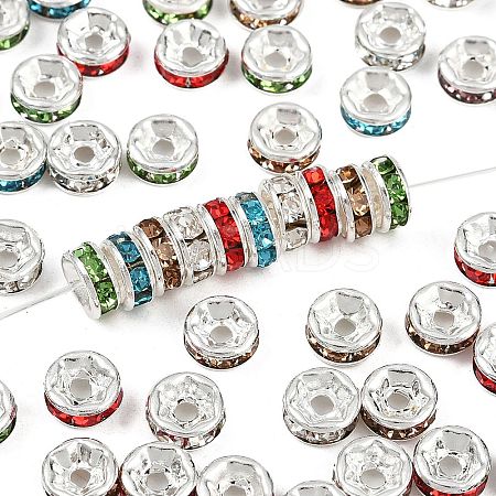 Brass Grade A Rhinestone Spacer Beads RB-A014-Z6mm-S-1
