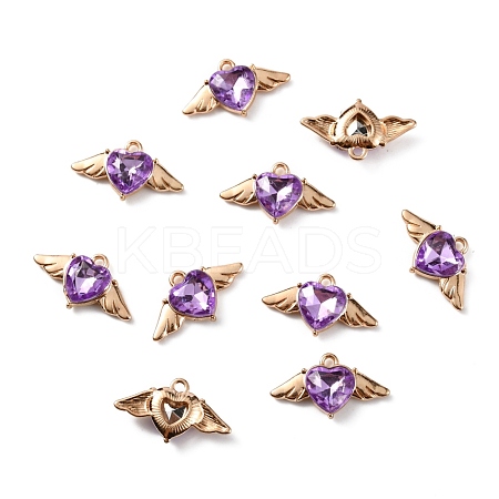 Zinc Alloy Rhinestone Pendants ALRI-TAC0003-24K-1