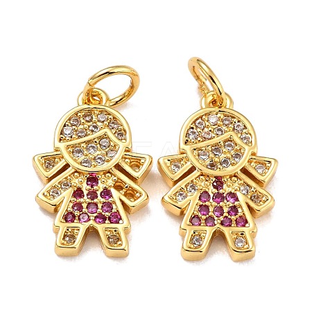 Brass Micro Pave Cubic Zirconia Charms ZIRC-A021-50G-A-1