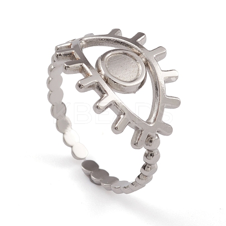 Non-Tarnish 304 Stainless Steel Eye Open Cuff Rings for Women RJEW-G285-76P-1
