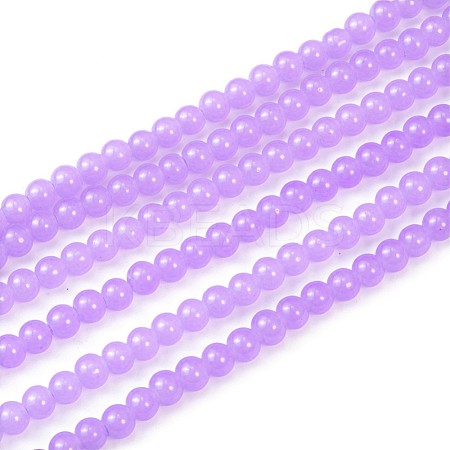 Imitation Jade Glass Beads Strands DGLA-S076-6mm-27-1