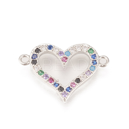 Brass Micro Pave Cubic Zirconia Links ZIRC-L078-018P-NR-1