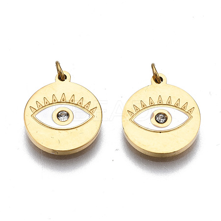 316 Surgical Stainless Steel Enamel Charms STAS-S116-381B-G-1
