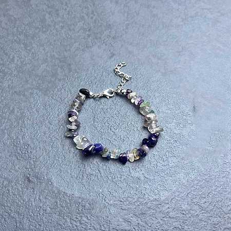 Natural Fluorite Chip Beaded Bracelets for Women IW6789-14-1