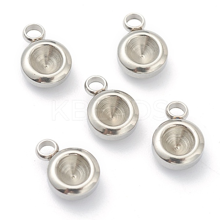 Tarnish Resistant 202 Stainless Steel Pendant Rhinestone Settings STAS-F266-26P-1