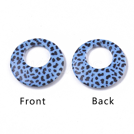 Double Opaque Spray Painted Acrylic Pendants LS-MACR-S361-37E-1