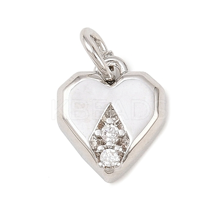 Brass Micro Pave Clear Cubic Zirconia Pendants KK-G544-05P-01-1