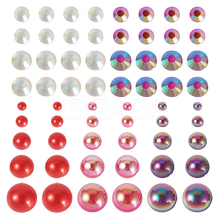 Half Round ABS Plastic Cabochons FIND-TAC0038-08E-1