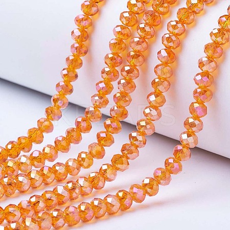 Electroplate Glass Beads Strands X-EGLA-A034-T6mm-B16-1