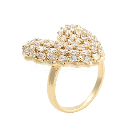 Clear Cubic Zirconia Finger Rings RJEW-U002-10G-1