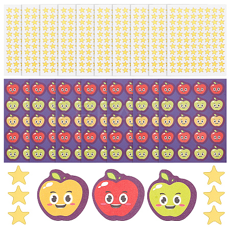 80 Sheets 2 Styles Self-Adhesive Teacher Reward Paper Stickers STIC-OC0001-01-1