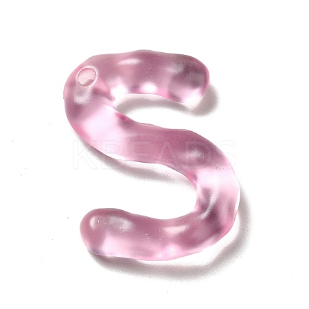 Transparent Resin Alphabet Pendants LS-RESI-C028-02S-1