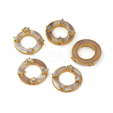 Electroplated Shell Beads X-BSHE-G023-02G-1