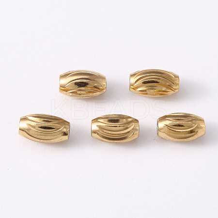 201 Stainless Steel Corrugated Beads X-STAS-S103-16A-G-1