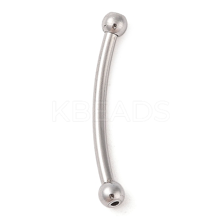 Non-Tarnish 304 Stainless Steel Curved Tube Beads STAS-M061-04P-1