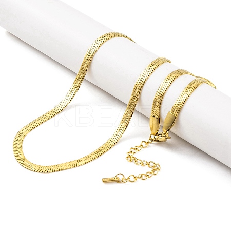 Ion Plating(IP) 304 Stainless Steel Snake Chain Necklaces for Women NJEW-A025-01A-G-1