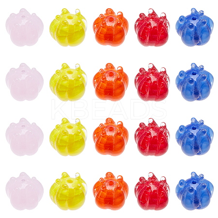 20Pcs 5 Colors Handmade Lampwork Beads LAMP-OC0001-29-1